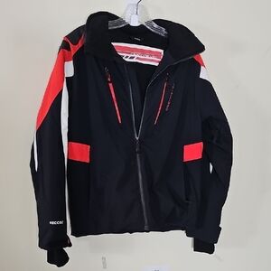 Obermeyer Hooded Teen Boy's Black Jacket with Red Highlights Size L (14-16)